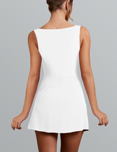 Image of Women's Sexy Sleeveless Square Neck Bodycon Ruched Split Party Club Mini Tank Short Dress