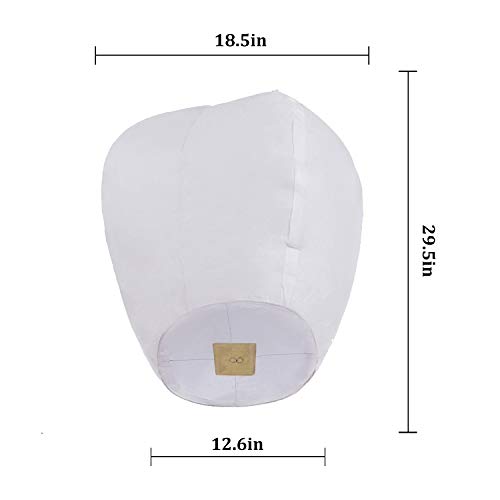 5 Pack Sky Lanterns Paper Chinese Lanterns 100% Biodegradable Environmentally Friendly, Flying Wish Lanterns for Wedding, New Year, Birthday Party Celebration