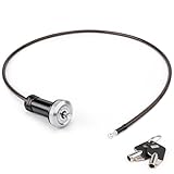 KONG MING CAR Bike Cable Lock - Handlebar End Bike Lock Cable - Bike Chain Lock Bicycle Helmet Cable Lock Anti Theft for Mountain/Road Bike Bars (Silver)