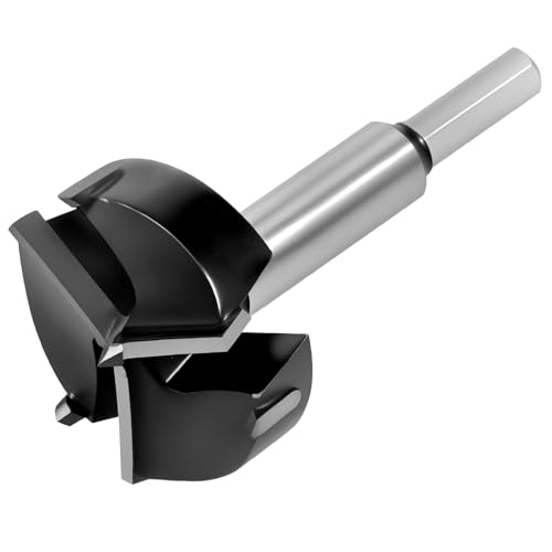 2 Inch Forstner Drill Bit Triple-Flute Carbide Tipped Forstner Bit Drilling Hole Saw Woodworking Hinge Cutter Tool for Hard Wood, Soft Wood, Veneered Plywood, Plastic