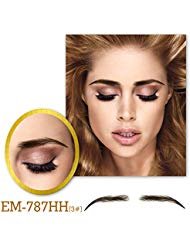 (EM-787-3 ) - One Pair Women's Handmade False Eyebrows PU Base Human Hair Fake Eye Brows(EM-787-3 ) : Amazon.ae: Beauty