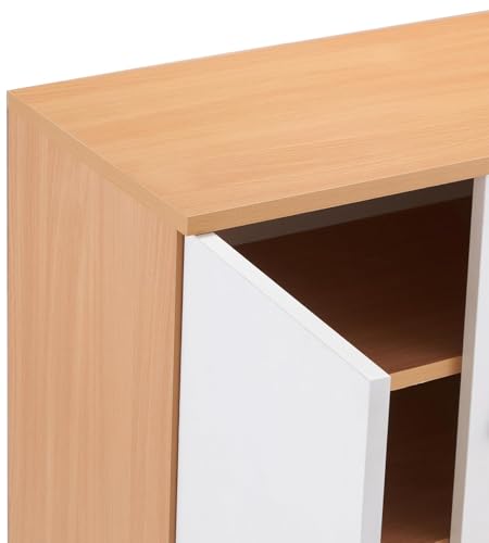 Image of Amazon Brand - Solimo 2-Door Engineered Wood Shoe Rack |Brown & White