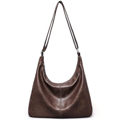 Image of Hobo Bags for Women Vegan Leather Purses Slouchy Shoulder Bag Tote