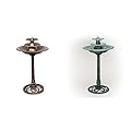 Alpine Corporation TEC106-BZ Alpine Floor Fountain, 35", Bronze & 35" Tall Outdoor 3-Tiered Pedestal Water Fountain and Birdbath, Green