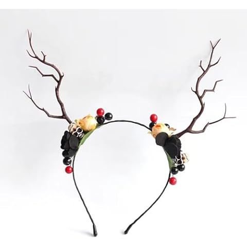 Qiansail Halloween Headband, Pumpkin Antler Head-wear Flashing Costume Party, Festival Hair Accessories for Women and Girls (B) Cover