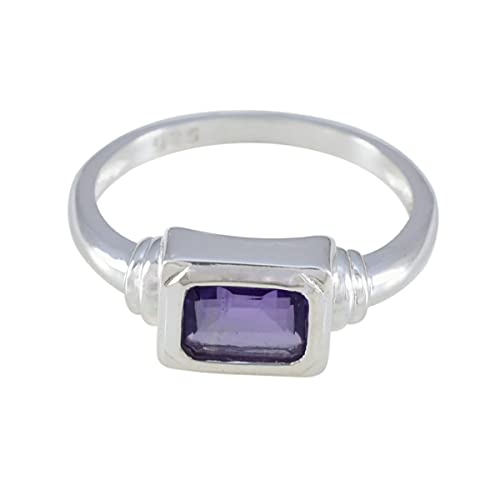 Bague améthyste naturelle en argent 925, symbole de sérénité féminine