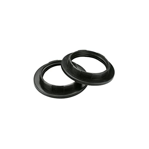 Image of E26 Lamp Shade Rings, Black Light Socket Shade Ring, Aluminum Lamp Retainer Rings Replacement for Glass Light Fixture Porcelain Lamp Holder, Threaded Diameter 1-1 /2 Inch (39mm), 6-Pack