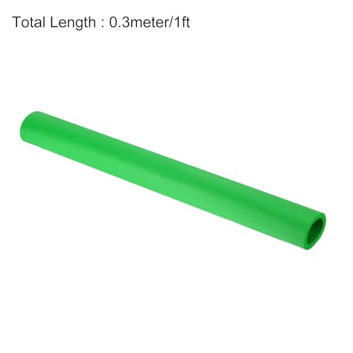 Image of uxcell Foam Tubing for Handle Grip Support,25mm(1 inch) ID 35mm(1 3 /8 inch) OD 0.3 Meter /1ft Length Green