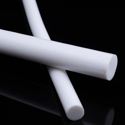 COYOUCO Pack 5 Barras PTFE Teflon 100cm 1–4mm Redondas Sólidas Plásticas Blancas Resistente Químico Antiadherente para Bricolaje y Uso Industrial,2mm