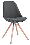 Silla de Visita Toulouse Rund en Tela I Silla Comedor con Respaldo I Silla de Espera con Base de Madera I Butaca de Salón Nórdica I Color:, Color del Marco:Natura