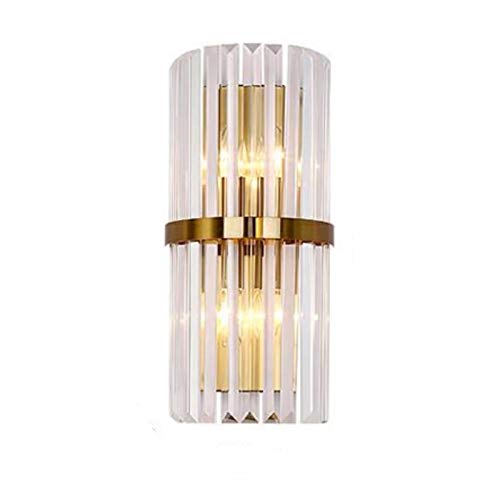 MZStech Appliques murales en cristal E14Lampe, luminaires muraux en cristal modernes (Base dorée) Cover