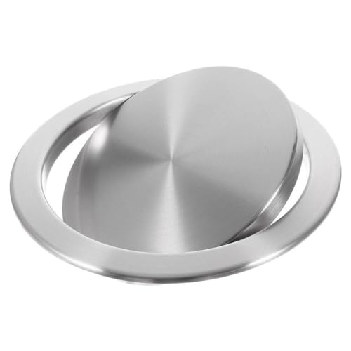 Image of Zerodeko Stainless Steel Trash can Lid Recessed Built-in Countertop Flap Cover for Kitchen and Bathroom Garbage Bin 9.37 Inch