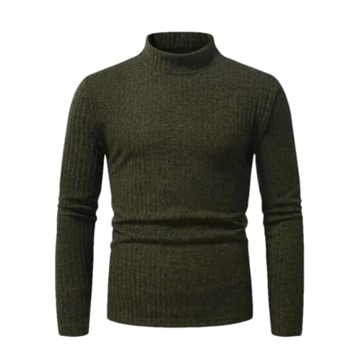 Men's Pullover Sweaters Y2k Korean Slim Fit Long Sleeve High Collar Casual Sweater
