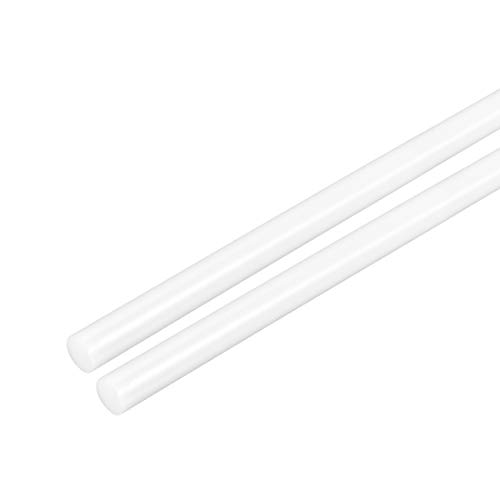 uxcell 2pcs Plastic Round Rod 3/16 Inch Dia 20 Inch Length White (POM) Polyoxymethylene Rods Engineering Plastic Round Bars(5mm)