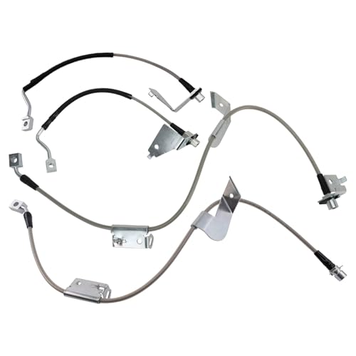 Image of TRQ Brake Hose Set Compatible with 2003-2014 Chevrolet Express 2500 2003-2015 Express 3500 GMC Savana 2500 2003-2016 Savana 3500