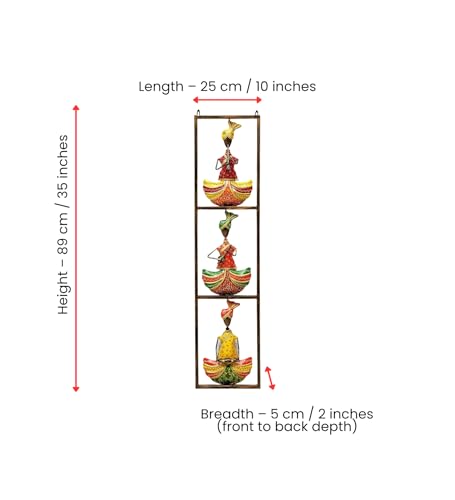 Image of Metal Nagpuri Musician Showpiece Wall Frame | Handcrafted Tribal Musician Art Decor | Ethnic Wall Hanging for Living Room Office Music Room | Indian Folk Sculpture (Sardar Design)
