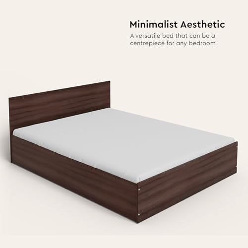 Image of Interio by Godrej EWA Engineered Wood Bed with Box Storage (King), 1-Year Warranty, Brown, Particle Board