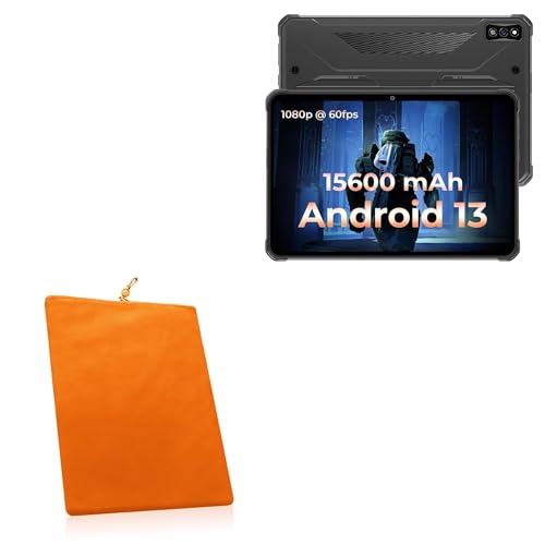 BoxWave Case Compatible with Hotwav R7 Rugged Tablet (10.1 in) - Velvet Pouch, Soft Velour Fabric Bag Sleeve with Drawstring - Bold Orange