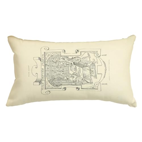 EHOMERY Rectangular Funda Cojín para Sofa Fundas de Almohada Grandes Patrón Retro Seda, Gigante Columpio Jardín Vibrante Sedoso Y Lujoso, 40x60cm