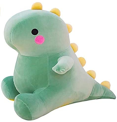 Cute Charming Cartoon Fashion Funny Pretty Dinosaur Stuffed Animals Shape Big Hugging Pillow Soft 3D Pom Plush Toy Doll Ultra Fabric Bed Rest Chair Bo Children's Room Decoration Gift (Green) - Green