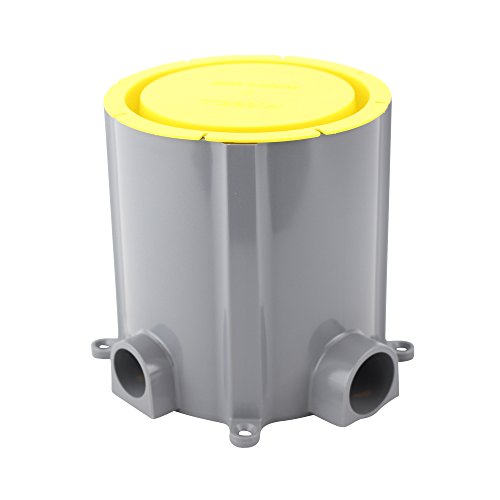 Raco 5511 Round Nonmetallic Floor Box For Concrete Pour 3/4 In. And 1 In. Hubs, 5 In. Inside Dia, Gray #TOP20