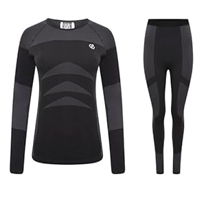 Dare2B Womens In The Zone II Base Layer Set with advanced Q-Wic+ technology, perfect for Wintersports & Outdoors