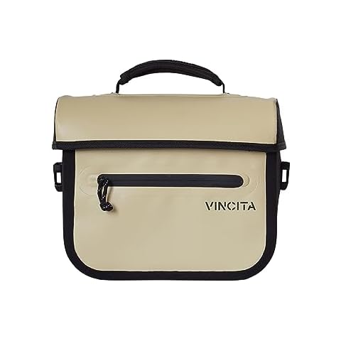 Vincita X-Cooper Water Resistant Front Bag - 5 L Bike Bag for Brompton Folding Bicycle with Rear-Opening Magnetic Closure, Spacious Interior, Top Handle and Light Colour Lining Cover