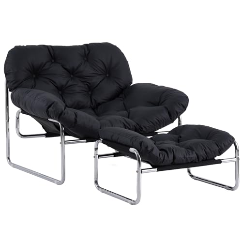Sillón plegable cuero color gris miniatura 1