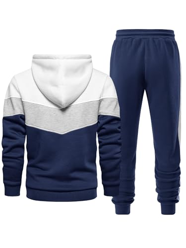 Men's Hoodie Tracksuit 2 Pieces Set Athletic Casual Hooded Sweatshirt and Joggers Set Sweatsuit Outfits3