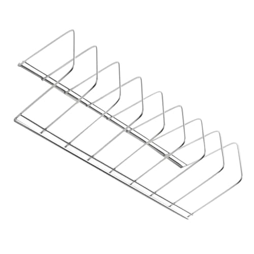 STAHAD ステンレス製水切りラック 省スペース設計 仕切りで皿と碗を収納可能 キッチンカウンター向け 排水機能付き食器乾燥スタンド