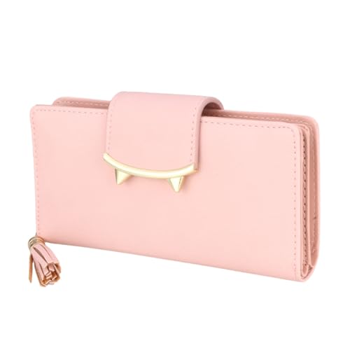 Chic Small Women's Wallet Long Wallet for Women Cat Ear Design Pu Leather for Teen Girls