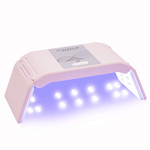 UV Gel Nail Lamp, BZ 36W USB Rechargeable Nail Dryer Light Curing Lamp Portable Professional Gel Nail Light for Fast Drying Fingernails (Pink)