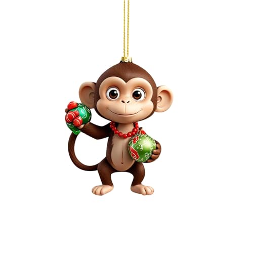 Monkey Weihnachtsbaumschmuck Anhänger Acryl AFFE Weihnachtsanhänger...