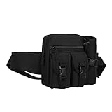ArcEnCiel Tactical Waist Bag Waterproof Bum bag Military Waist Utility Belt Water Bottle Pouch Pack for Trekking Hiking Walking Bike Cycling Climbing (Black)
