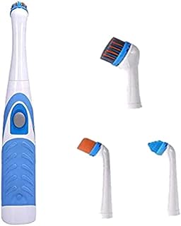 Walgreen Xample Household Cleaning Brush, Electric Cleaning Brush Oscillating Cleaning Tool, Power Sonic Cleaning Scrubber Cordless with 4 Heads,(Blue), Black & White,28.7 x 14.7 x 4