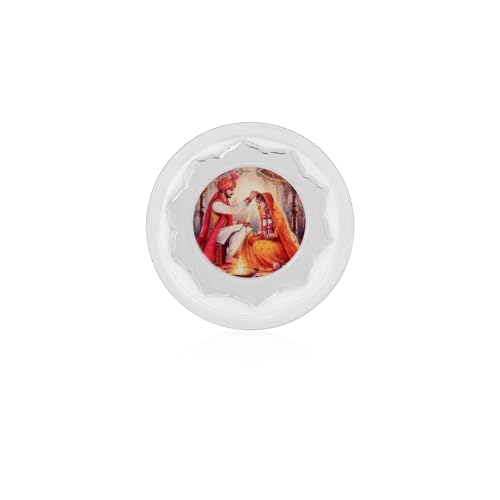 Image of Pure 999 Silver Shubh Vivaah Coin Gift Box, Ivory 1 Count | Wedding Couple Motif 1gm in Capsule, Illustrated Keepsake Hardcase, Shagun, Wedding Gift, Couple Gift, Indian Ceremony