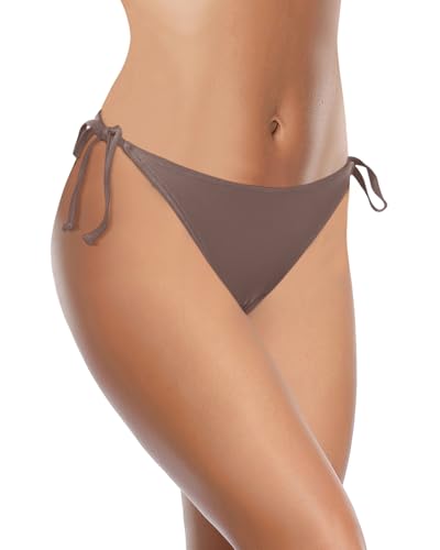 Image of Holipick Bikini Bottoms for Women String Bathing Suit Bottom with Moderate Coverage Low Waist Swim Bottom