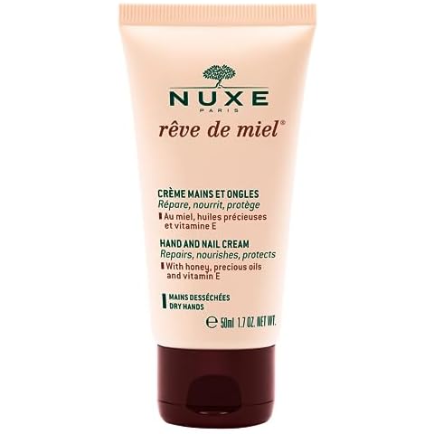 NUXE Rêve de Miel Honey-Infused Hand and Nail Cream - Instant Relief Moisturizer with Shea Butter, Almond Oil & Vitamin E for Dry Cracked Hands,1.7 oz Cover
