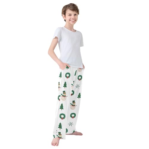 Boys' Pants Christmas Tree Snowmen Snowflake Long Bottoms Jogger Pants Elastic Waist Trousers with Pockets S-XL4