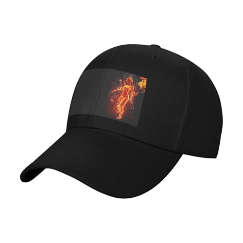 Casquette de baseball en coton imprimé flammes nude et bord plat rigide ajustable