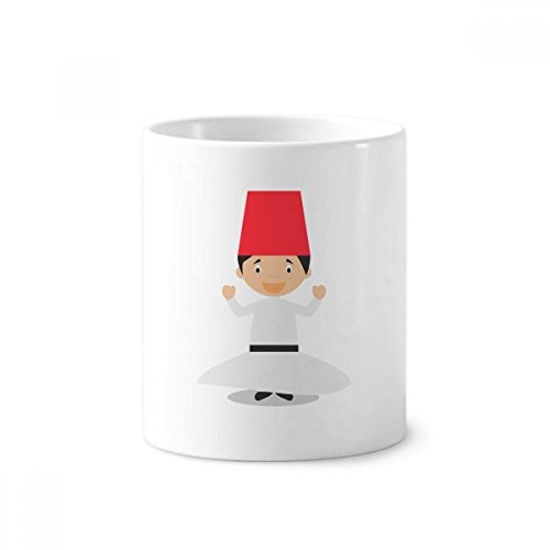 Tasse blanche derviche en céramique 350ml pour ranger stylos et pinceaux