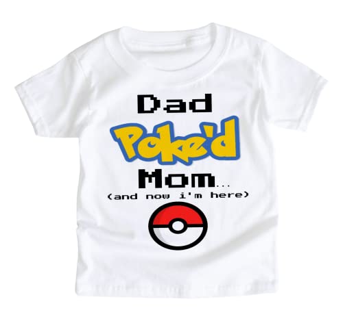 Image of Dad Poked Mom Funny Baby Bodysuit Nerd Parent Shower Gift Shirt Nerdy Infant POKED