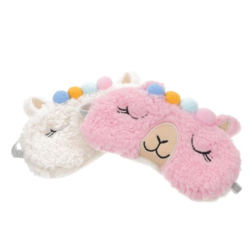 NIYANGLE 2 Piezas Máscara de Ojos de Alpaca Suave y Transpirable para Colores Asortidos Bloquear Luz y Reparador