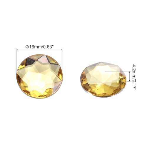Image of MECCANIXITY Flat Back Round Acrylic Rhinestones,16mm Light Brown Flatback Crystal Rhinestones for Crafts Clothes Shoes DIY Decoration Gifts 50Pcs