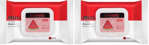Image of MARS Refreshing Wet Wipes for Face| Facial Cleansing | Refreshing & Skin Hydration| Soothing for skin | pH Balance & Alcohol Free | Nourishing with Fruit extract | 25 Wipes (Watermelon) (Pack of 2)