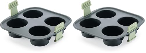 Lékué Moule à muffin de silicone pour friteuse à air, 4 unités (Lot de 2)