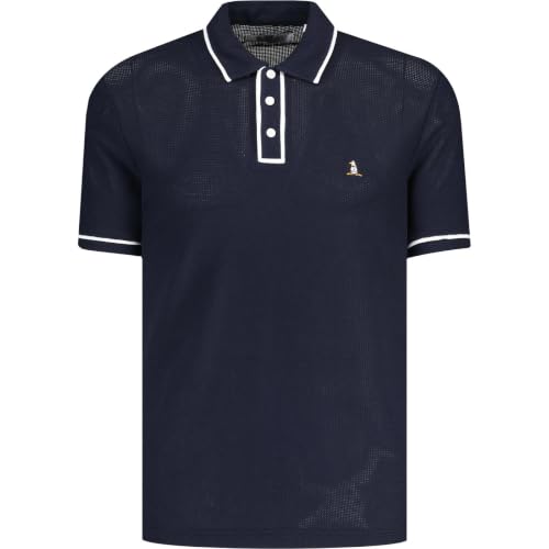 Original Penguin Icons Bentley Organic Cotton Mesh Short Sleeve Polo-Dark Navy-Medium