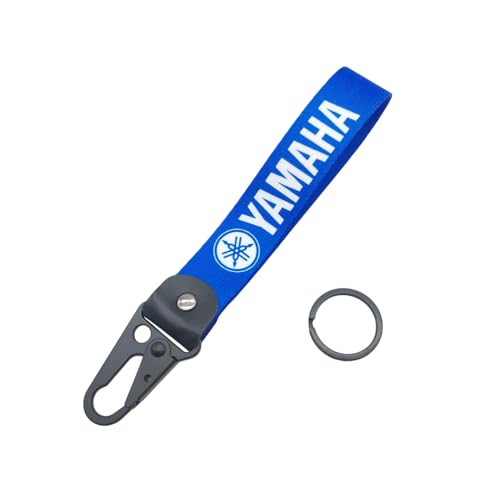 Motocicleta Poliéster Bordado Llavero para Yamaha Llavero Bordado Motocicleta Tela De Poliéster Llavero Anillo Llavero con Hebilla Motos Accesorios,Blue A