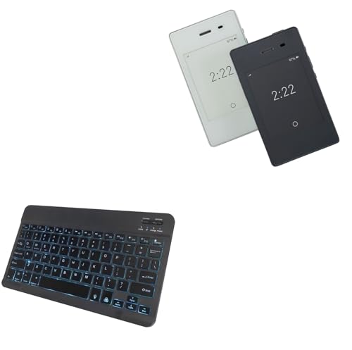 BoxWave Keyboard Compatible with Light Phone II - SlimKeys Bluetooth Keyboard - with Backlight, Portable Slim LED 7 Colors - Jet Black