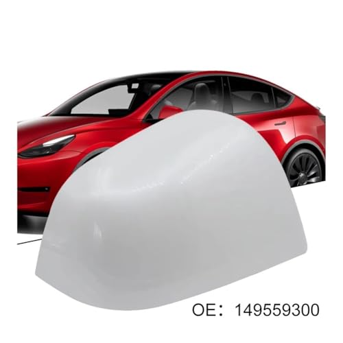 Coque miroir latéral pour réparer un rétroviseur rayé de Tesla Modèle Y blanc - 4